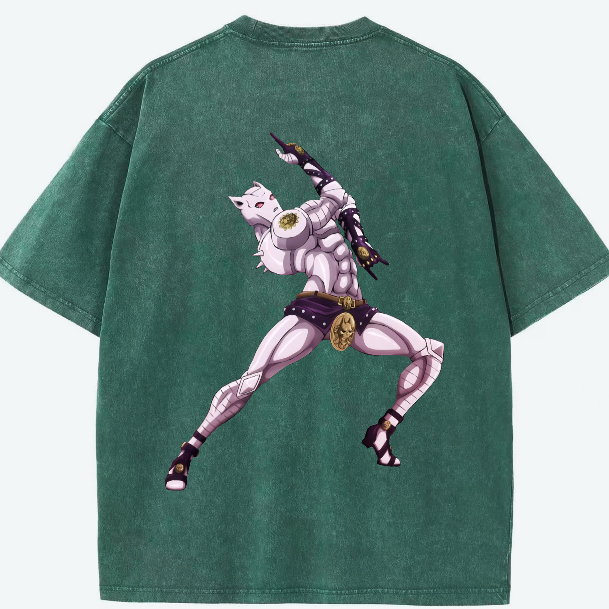 （画像用） ジョジョの奇妙な冒険 きら よしかげ JoJo's Bizarre Adventure Kira Yoshikage 綿100% ヴィンテージ風 半袖Tシャツ（背面プリント）